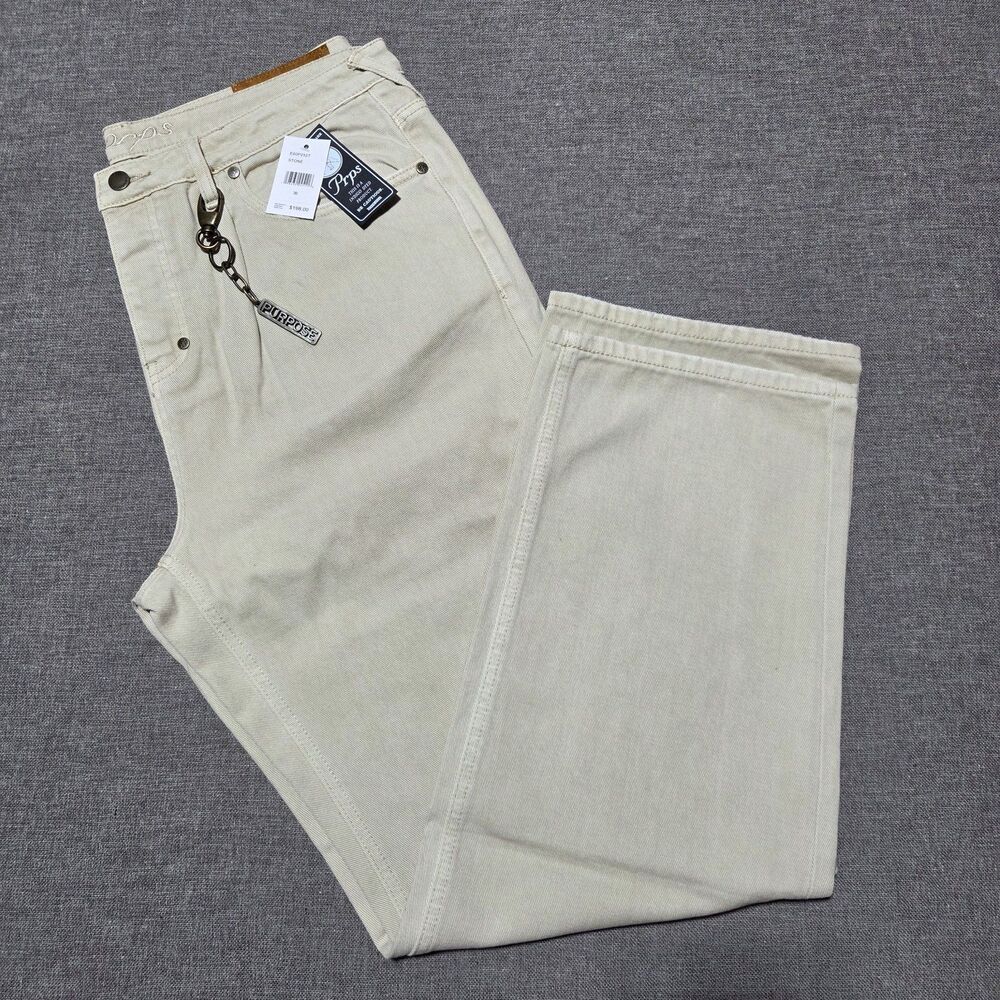 PRPS Chavelle Baggy Men’s Size 36x32 Stone Beige Straight Leg Cotton Jeans